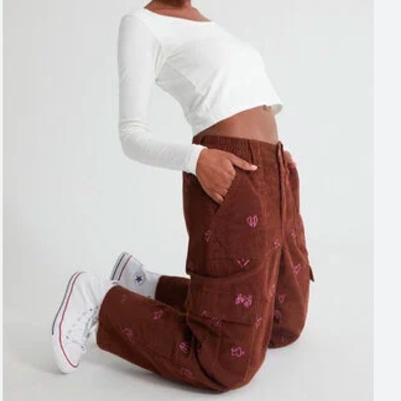 Pacsun Heartbreaker Corduroy Cargo Elastic Waist Pants. Size Small/26. NWT - Picture 3 of 16